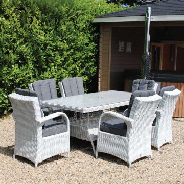 Roma 6 Seater Oblique Table Set with Treviso Chairs