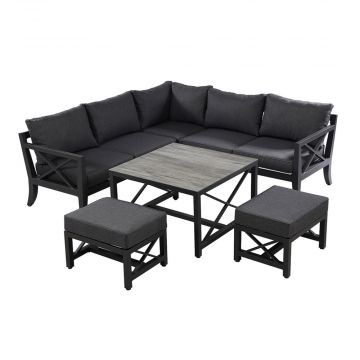 Sorrento Square Casual Dining Set With Stools