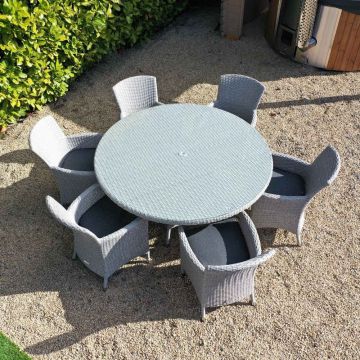 Cloud 6 Seat Round Rattan Outdoor Dining Set