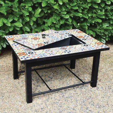 Lambay Table Fire Pit in Black