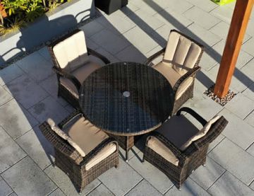 4 Seater Rattan Garden Set in Brown