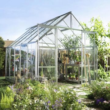 Halls Magnum Aluminium 8ft x 10ft Greenhouse with Base - Toughened Saftey Glass