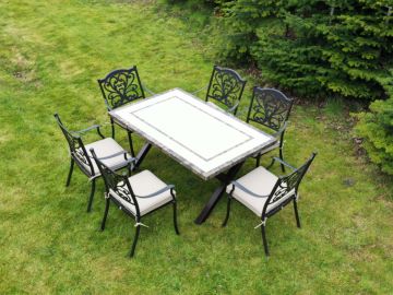 Killiney 6 Seat Rectangular Outdoor Dining Set with Hampshire Chairs
