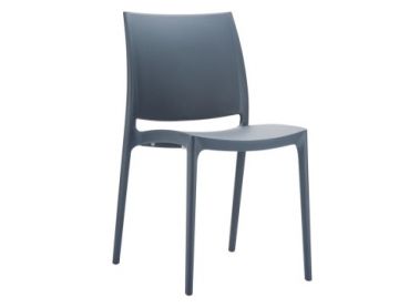 Maya Stacking Chair in Dark Grey