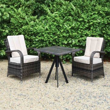 2 Seater Set Metallic Oxid 70x70cm Werzalit Table Fuoz Legs & Cairo Chairs