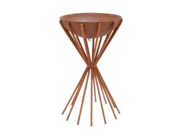 Outdoor Tall Metal Dakota Firebowl in Rust