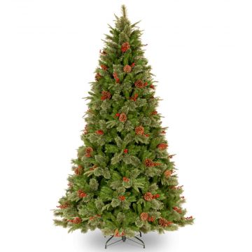 7 ft (210 cm) Colonial Fir Artificial Christmas Tree with Berries and Cones