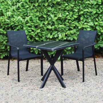 2 Seater Set Palazzo 70x70cm Square Werzalit Table with Lexi Legs with Pacific Chairs