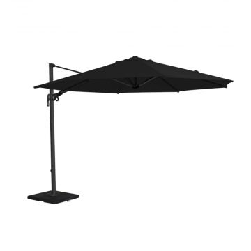 Round 3.5m Aluminium Cantilever Parasol in Charcoal with 90kgs base