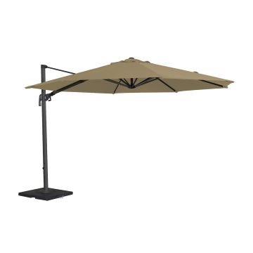 Alexander Rose 3.5m Round Aluminium Cantilever Parasol with 90kg Base - Taupe