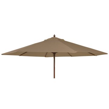 Alexander Rose Hardwood 2.7m Ø Round Parasol with Pulley – Taupe