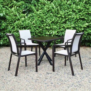 4 Seater Set Yeni Wenge 70x70cmWerzalit Table Lexi Legs & Pacific Brown Chairs
