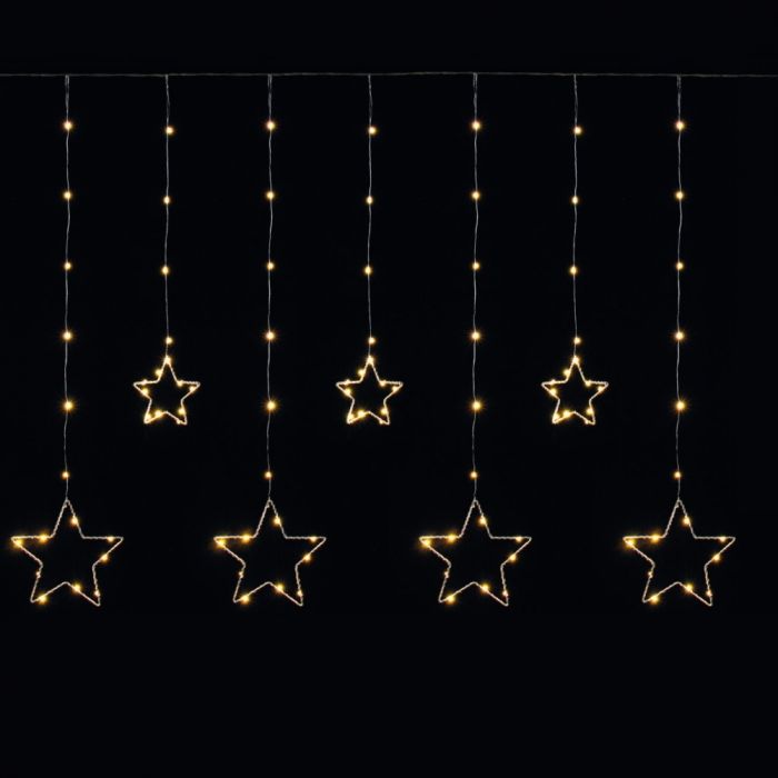 Star Curtain Christmas Lights with 150 Warm White LEDs