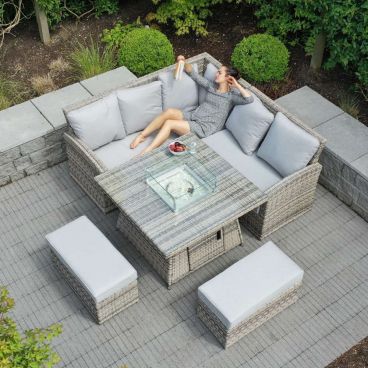 Gas fire sales pit dining set