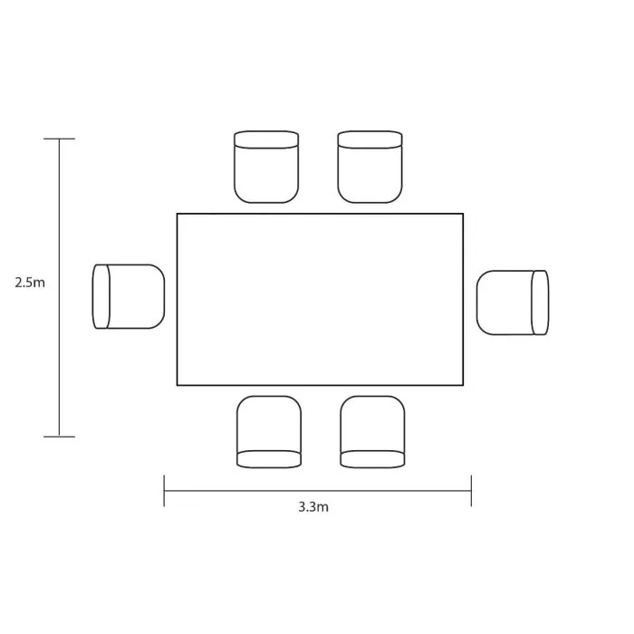 Hartman Heritage 6 Seat Bar Set Footprint