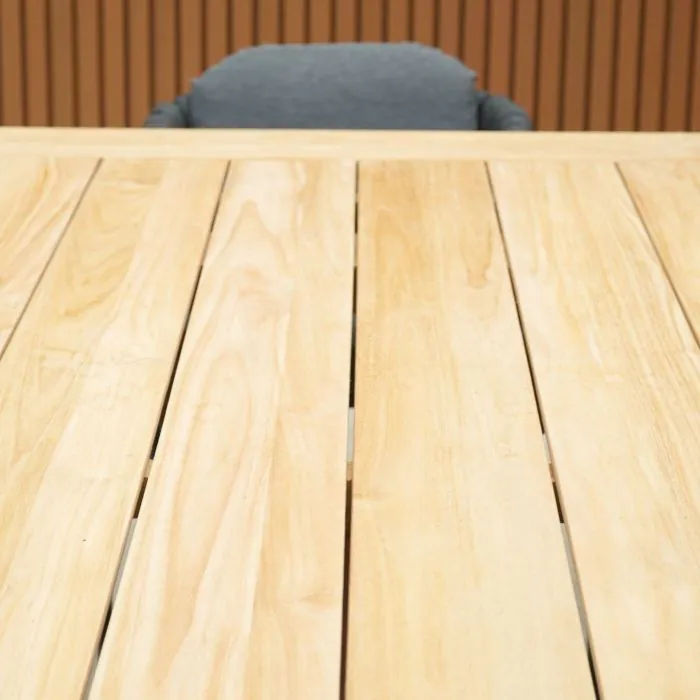 Hartman Regis Teak Dining Table with 6 Aranweave Grey Chairs