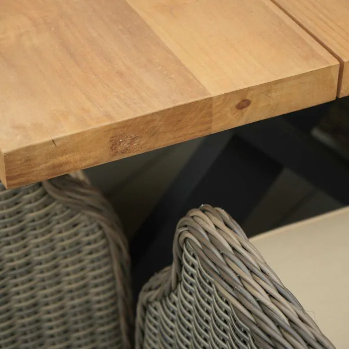 6 Seater Tebal 180cm Rectangular Table Top with X Legs with Boston Chairs 6 Seater Tebal 180cm Rectangular Table Top with X Legs with Boston Chairs