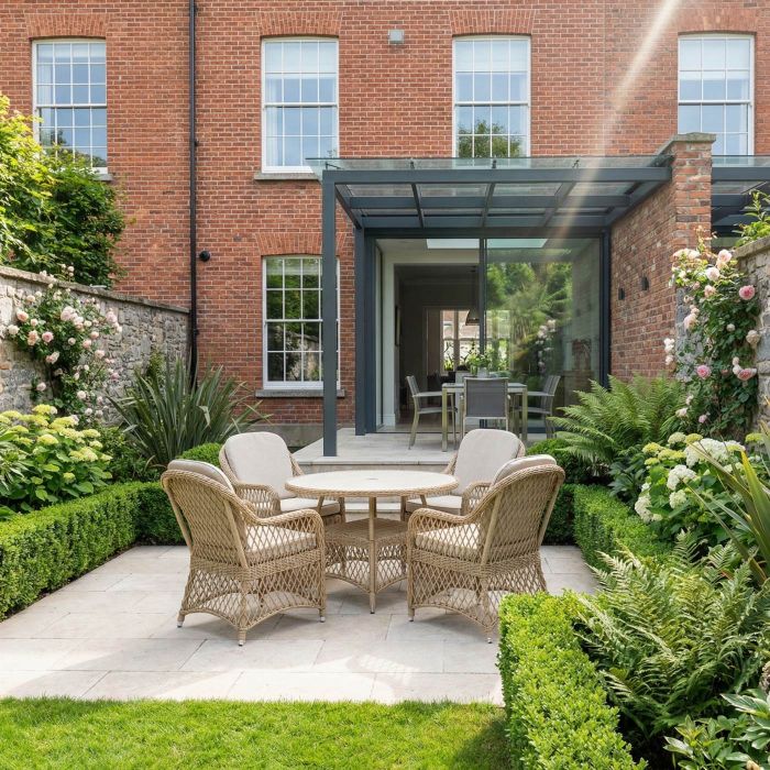 Myra Open Weave 4 Seat Round Dining Set main product photo