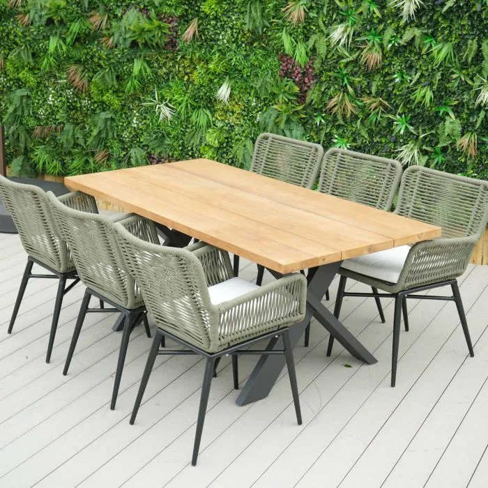 Tebal Teak 180cm Rectangular Table with 6 Diana Chairs