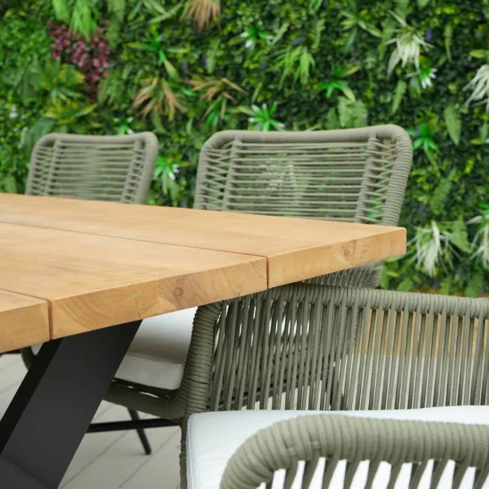 Tebal Teak 180cm Rectangular Table with 6 Diana Chairs