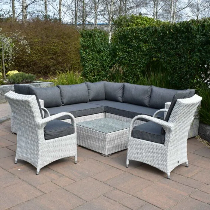 Treviso Corner Sofa Set with Coffee Table And Two Armchairs