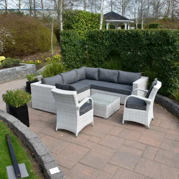 Treviso Corner Sofa Set with Coffee Table And Two Armchairs