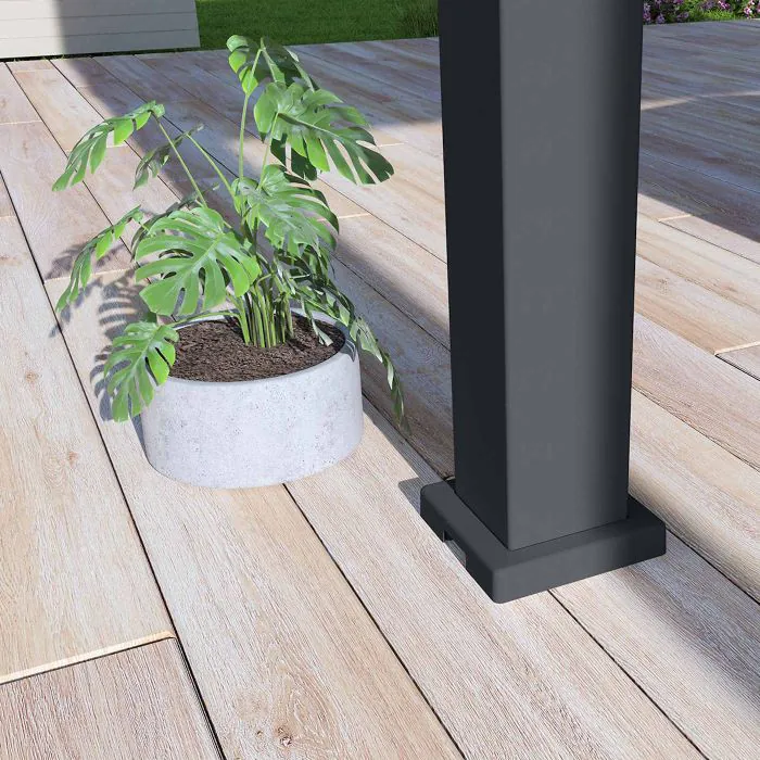 Ombrea Bio-Climatic 4m x 4m Freestanding Pergola - Anthracite Ombrea Bio-Climatic 4m x 4m Freestanding Pergola - Anthracite