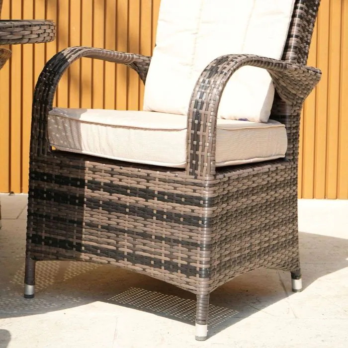 Cairo 4 Seat Rattan Round Set with Quick Dry Seat and Back Cushions