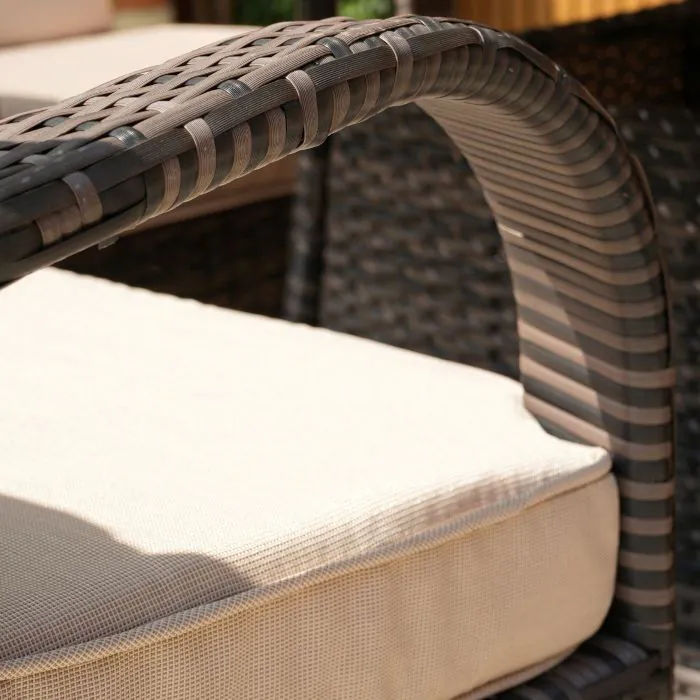 Cairo 4 Seat Rattan Round Set with Quick Dry Seat and Back Cushions