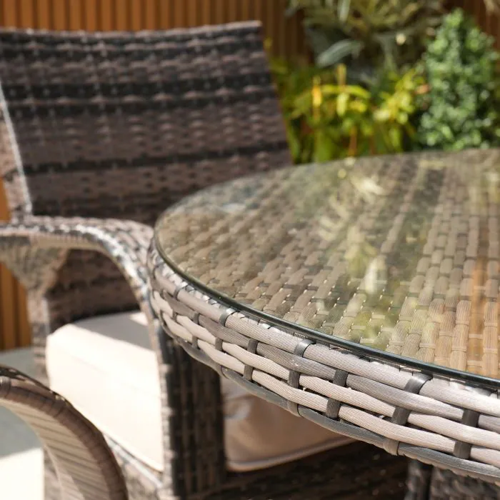 4 Seater Cairo Rattan Round Garden Dining Set