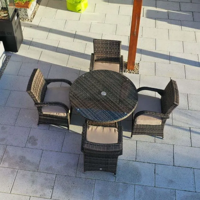 4 Seater Cairo Round Garden Dining Set 