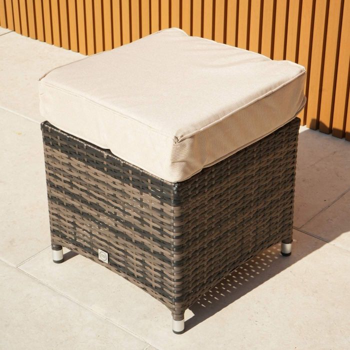 Cairo Rattan Outdoor Furniture Footstool - Chocolate main product photo