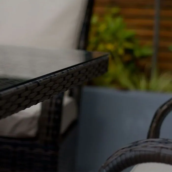 Cairo Rattan 2 Seat Sofa With Rectangular Table and 2 Chairs with 2 Footstools