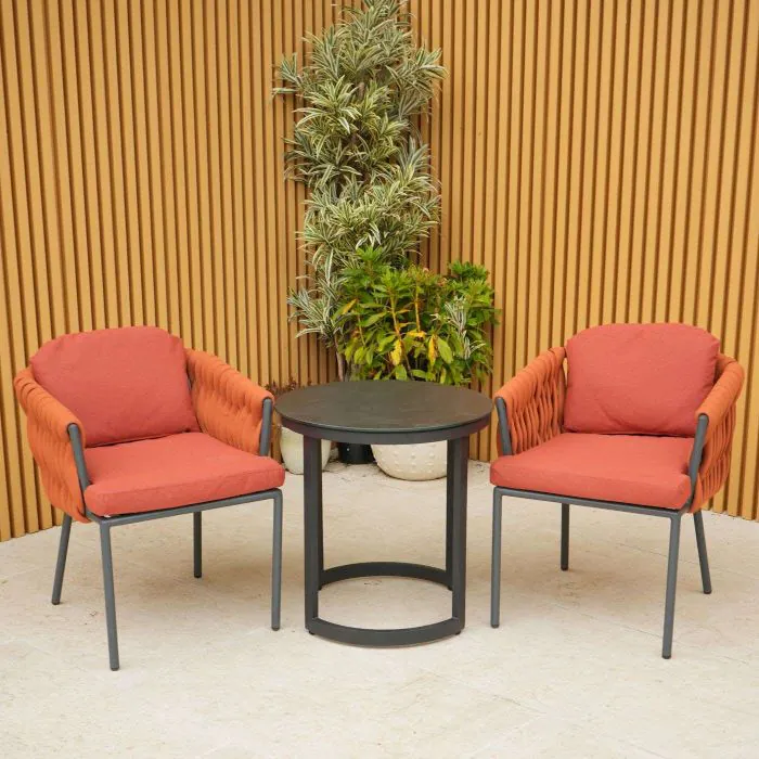 Galaxy Aranweave Bistro Set in Orange