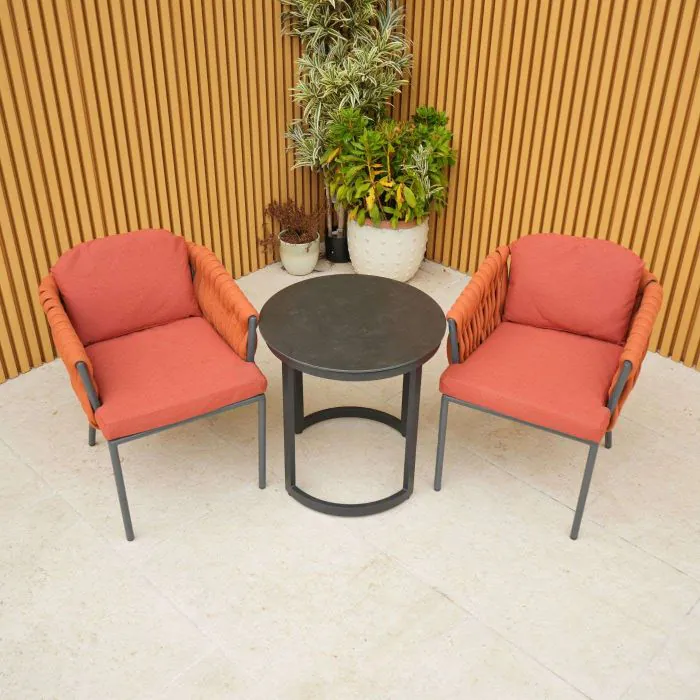 Galaxy Aranweave Bistro Set in Orange