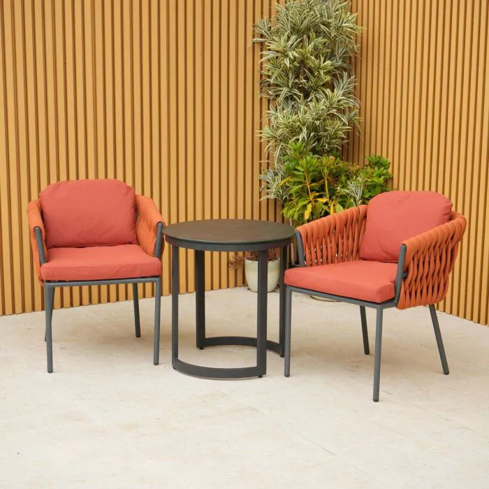 Galaxy Aranweave Bistro Set in Orange