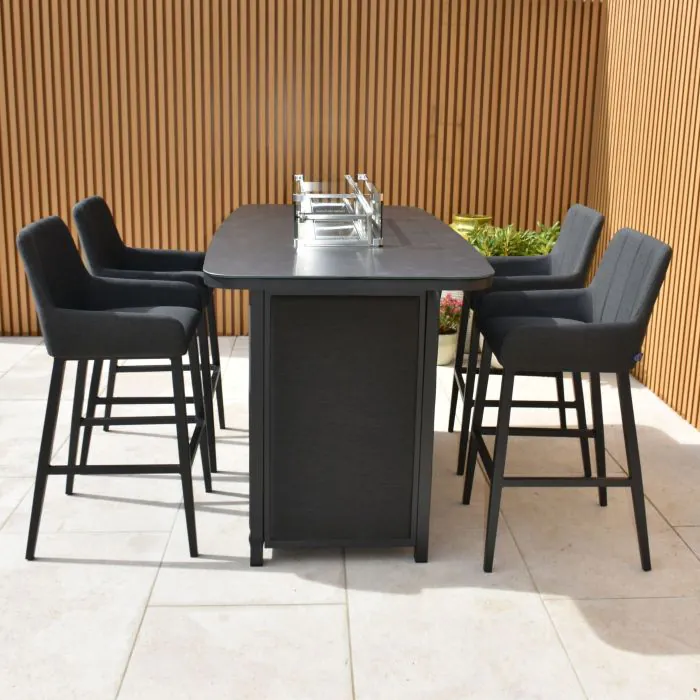 Galaxy 4 Seater Outdoor Fabric Bar Set with Firepit