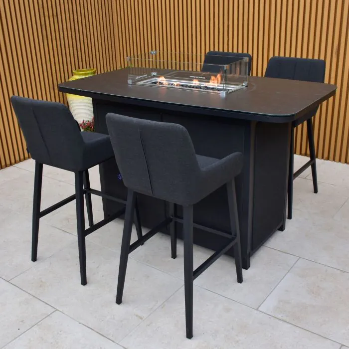 Galaxy 4 Seater Outdoor Fabric Bar Set with Firepit