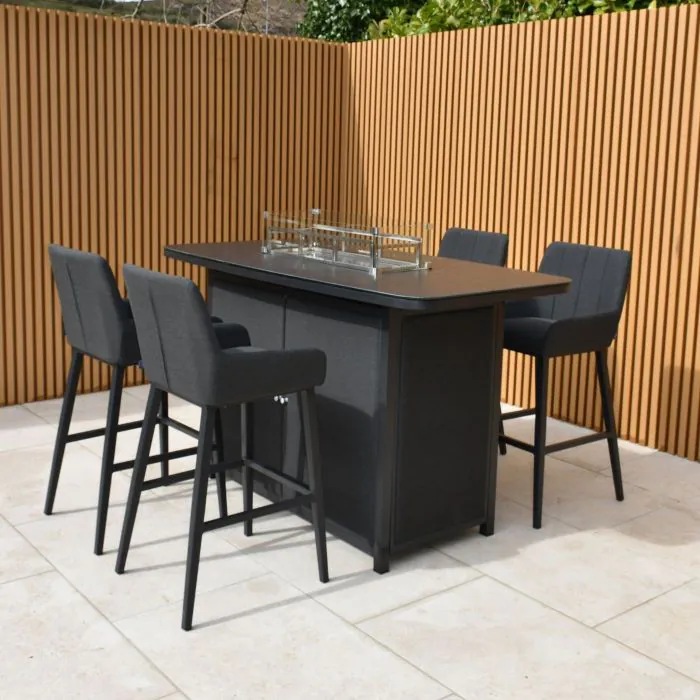 Galaxy 4 Seater Outdoor Fabric Bar Set with Firepit
