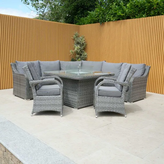 Vancouver Corner Sofa With Halifax Firepit Table And Two Chicago Chairs Vancouver Corner Sofa With Halifax Firepit Table And Two Chicago Chairs