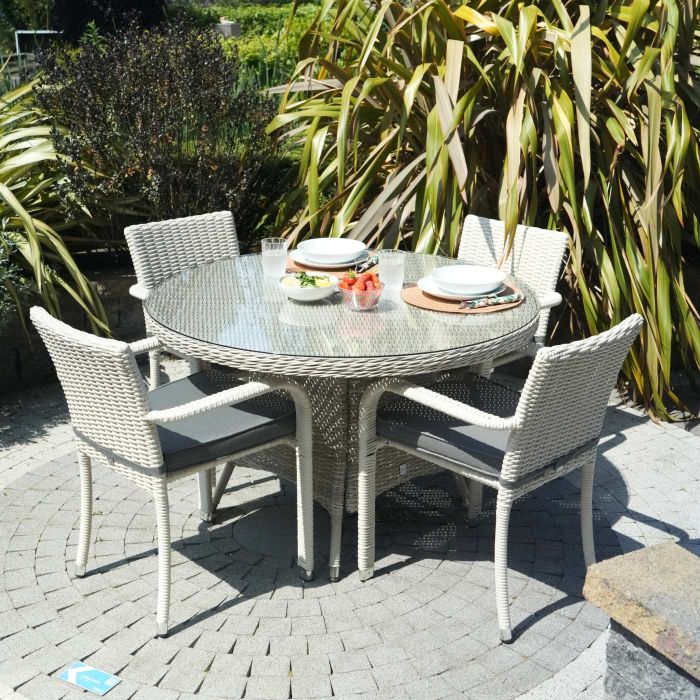 Roma 4 Seat Round Stacking Chair Set main product photo