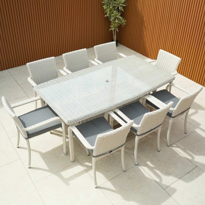 Roma Small 8 Seat Oblique Set with Stacking Chairs main product photo