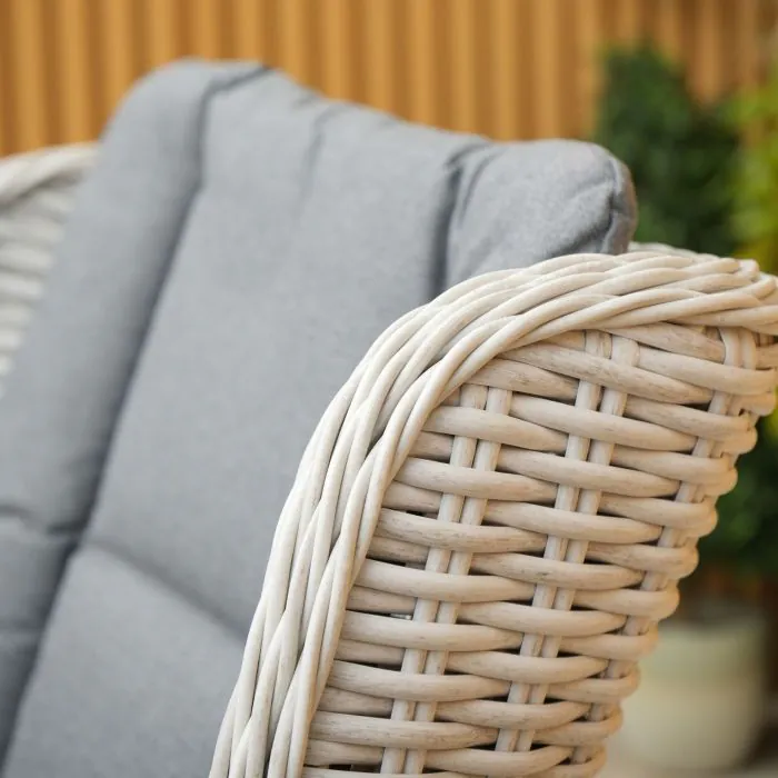 Roma Light Grey 8 Seater Round Rattan Dining Set with Lazy Susan