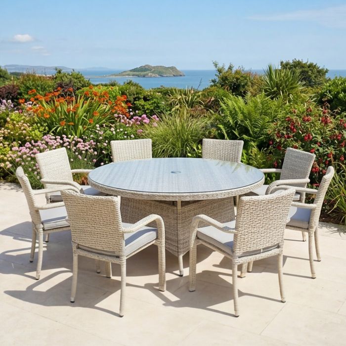 New Hamilton 8 Seat Round Set with Stacking Chairs main product photo