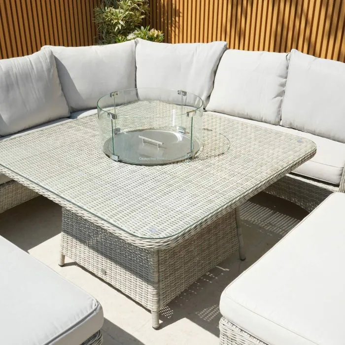 Cushioned Corner Fire Pit Set