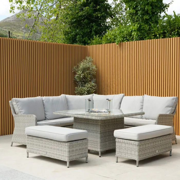 Corner Fire Pit Table Set