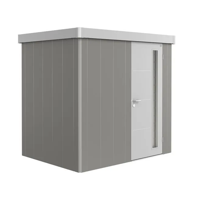 Garden Shed - Neo - Metallic Quartz Grey X Metallic Silver - 1B - 236cm x 180cm x 222cm - Standard Door
