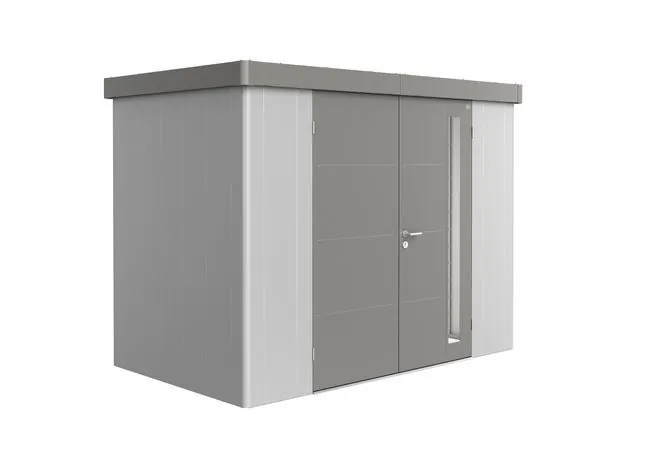 Garden Shed - Neo - Metallic Silver X Quartz Grey - 1C - 292cm x 180cm x 222cm - Double Door