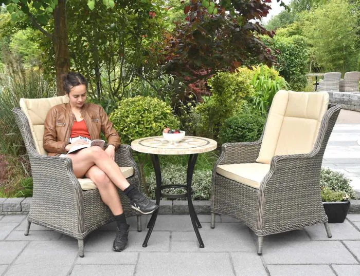 Outdoor Living Stone Top Bistro Set