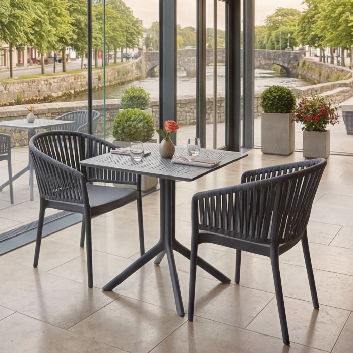 2 Portofino Armchair and Sky Table 80 Set in Dark Grey main product photo